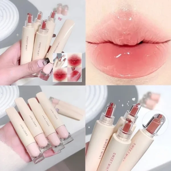 SWEET MINT Jelly Lip Gloss Korean Glass Gloss Mirror Lip Gloss Lipstick Tender Pink Essence Hydrating Lipstick Lip Gloss Makeup