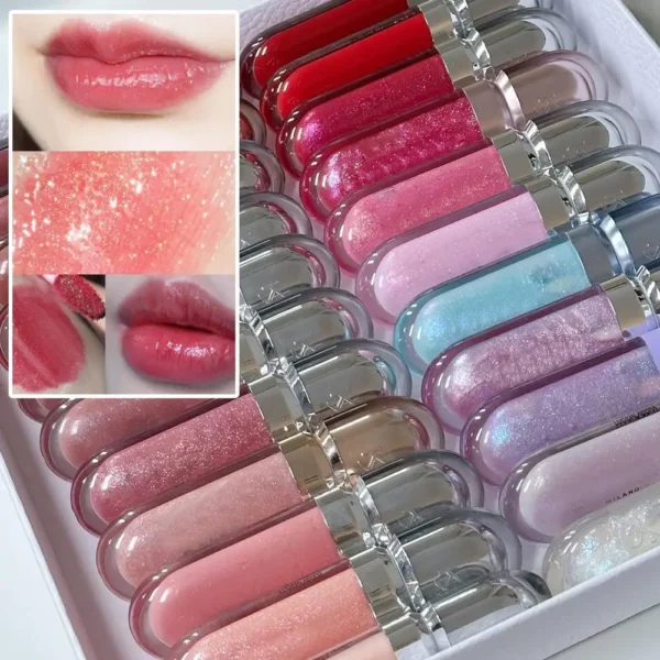 Single Headed Lipstick Transparent Mirror Lip Gloss Colorful Long-lasting Diamond Non-Fading Sexy Plump Lip Glaze Makeup