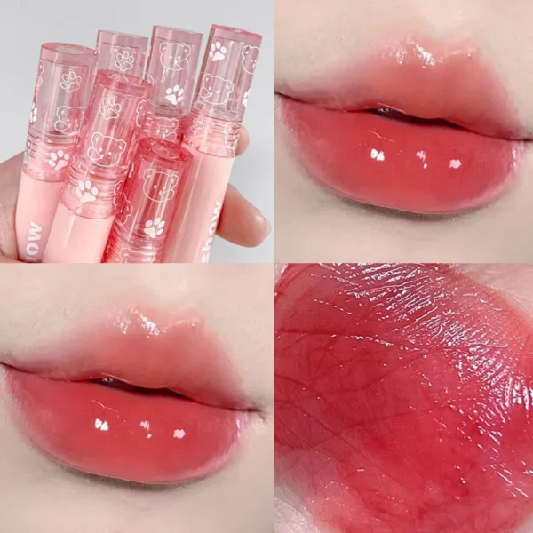 Cute Bear Velvet Lip Gloss Girl's Matte Lip Glaze Waterproof Lasting Transparent Red-brown Lip Mud Korean Makeup Liquid Lipstick