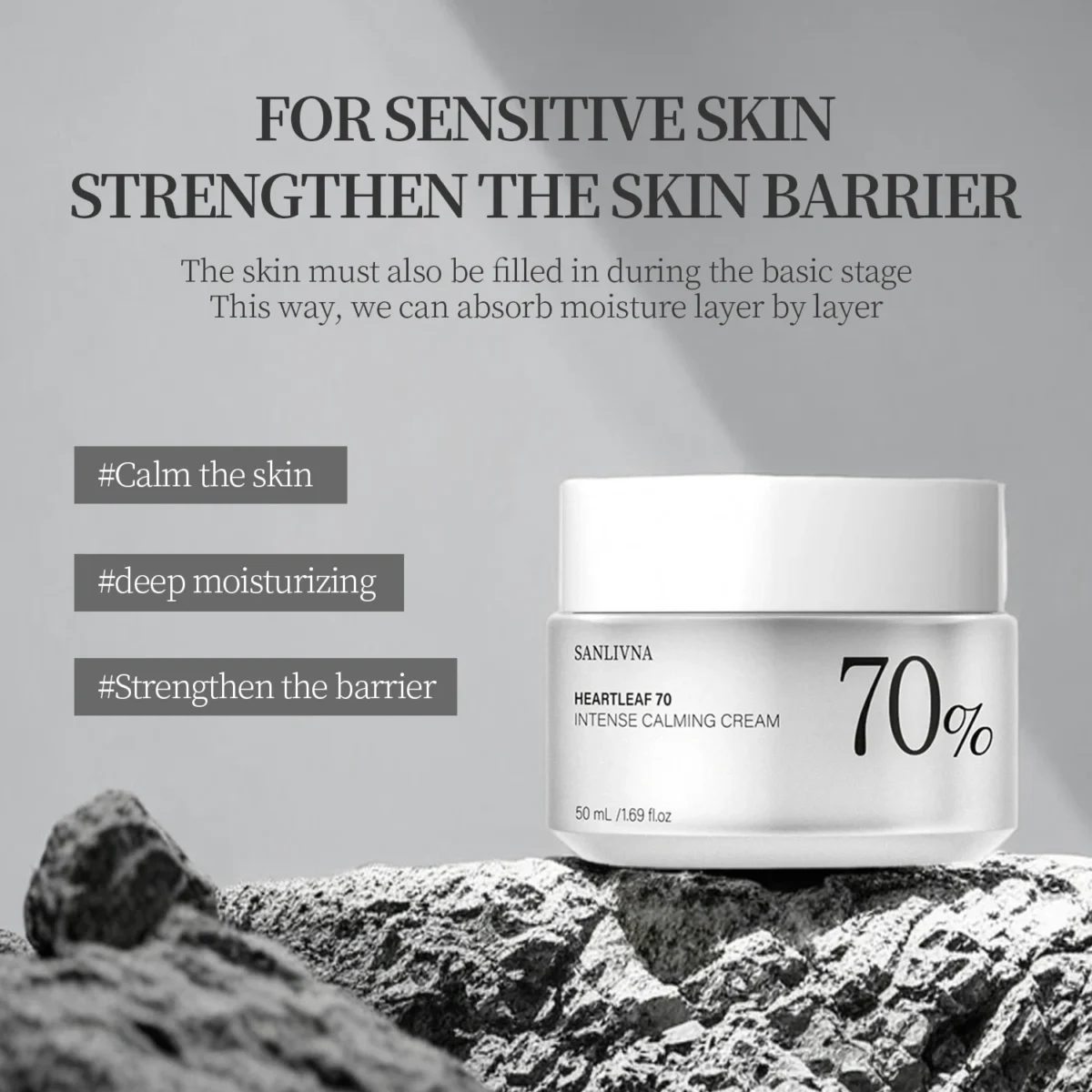 HEARTLEAF 70 Intense Soothing Cream Moisturizing Cream Winter Moisturizing Dry Anti-Peeling Skin Skin Care Cream - Зображення 2