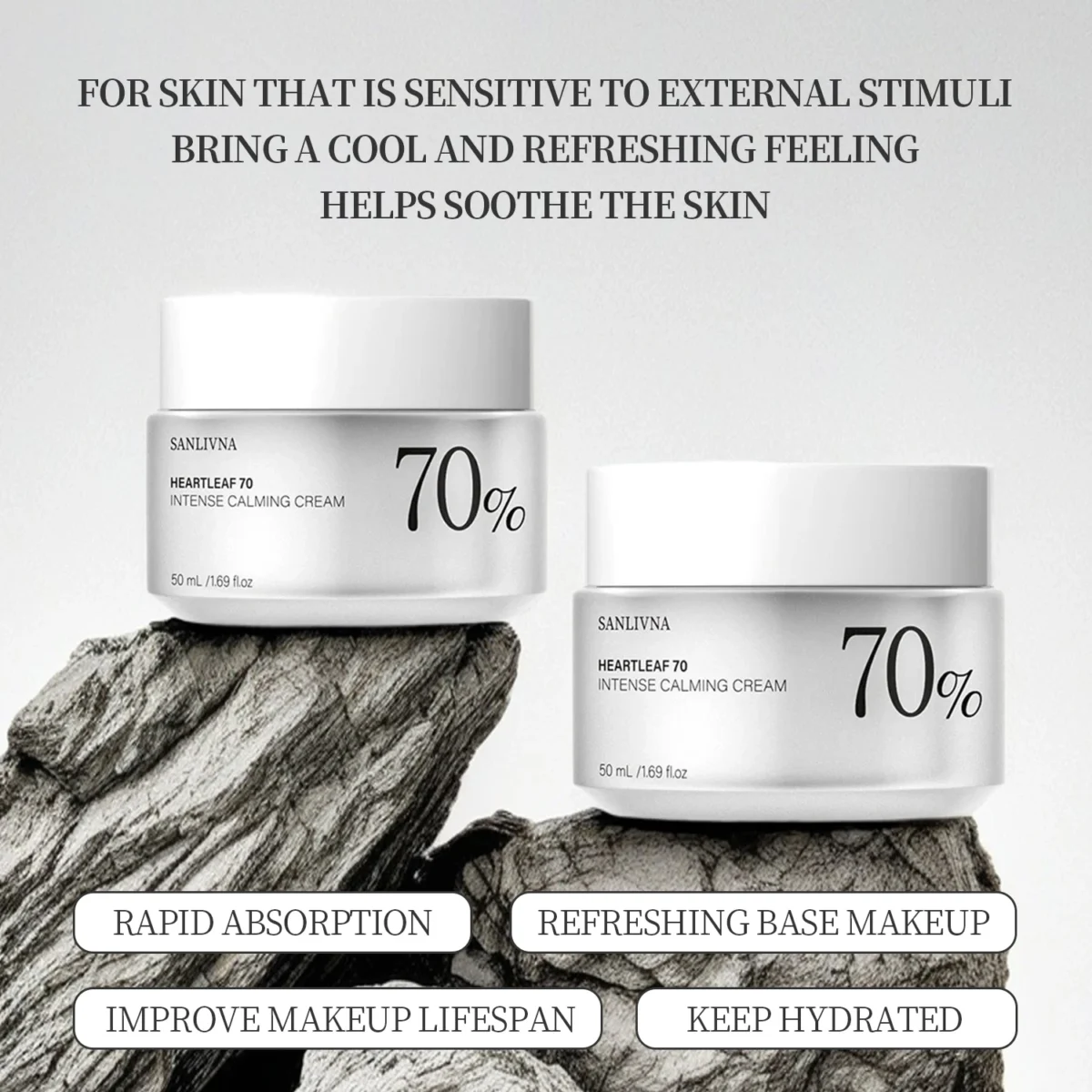 HEARTLEAF 70 Intense Soothing Cream Moisturizing Cream Winter Moisturizing Dry Anti-Peeling Skin Skin Care Cream - Зображення 4