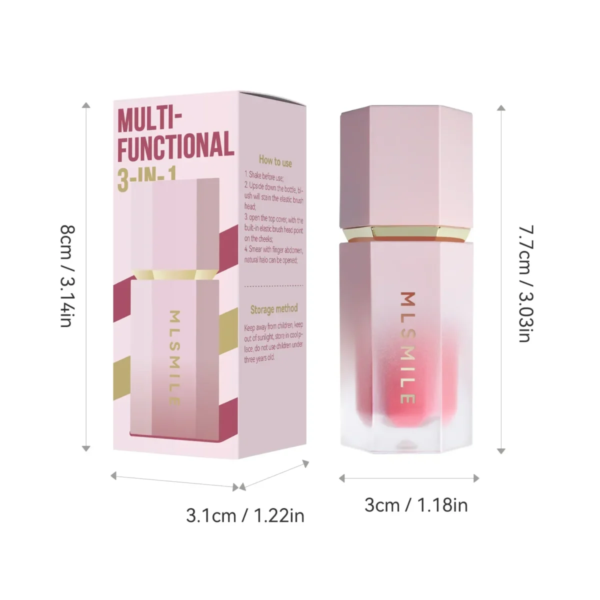 Natural Blusher Cute Korean Makeup for Women Liquid Blush Waterproof Multi-purpose Facial Nourishing Blush Stick Cheek - Зображення 4