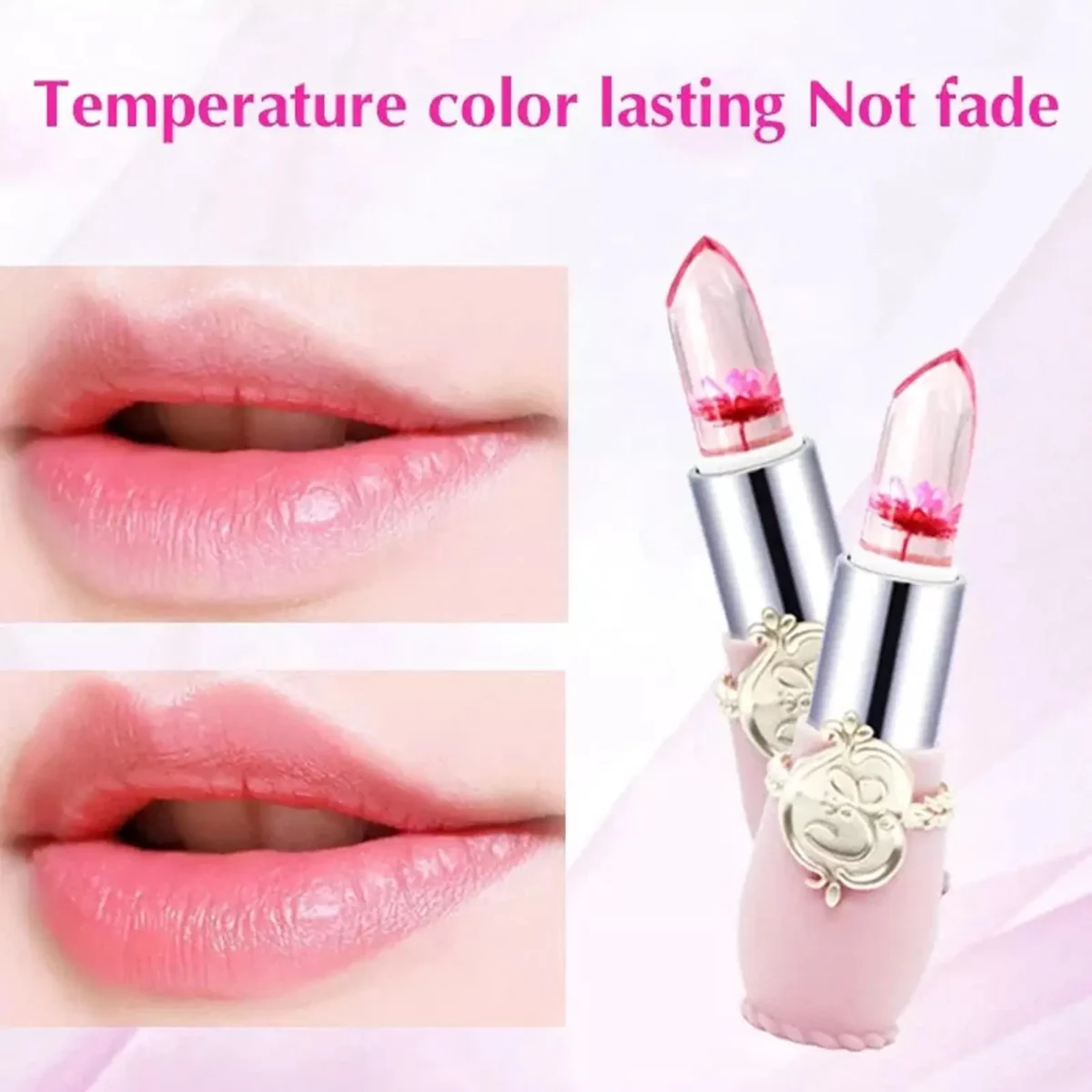Jelly Flower Lipstick Change Color Lip Balm Moisturizing Crystal Color Gloss Nutritious Lip Lasting Waterproof Translucent